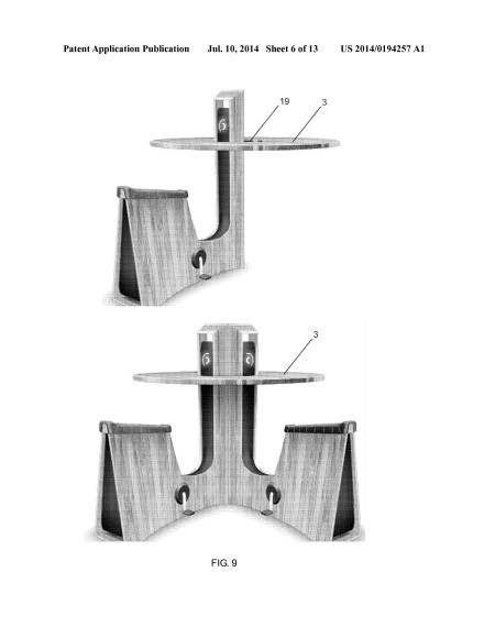 Patent application for stationary bike table