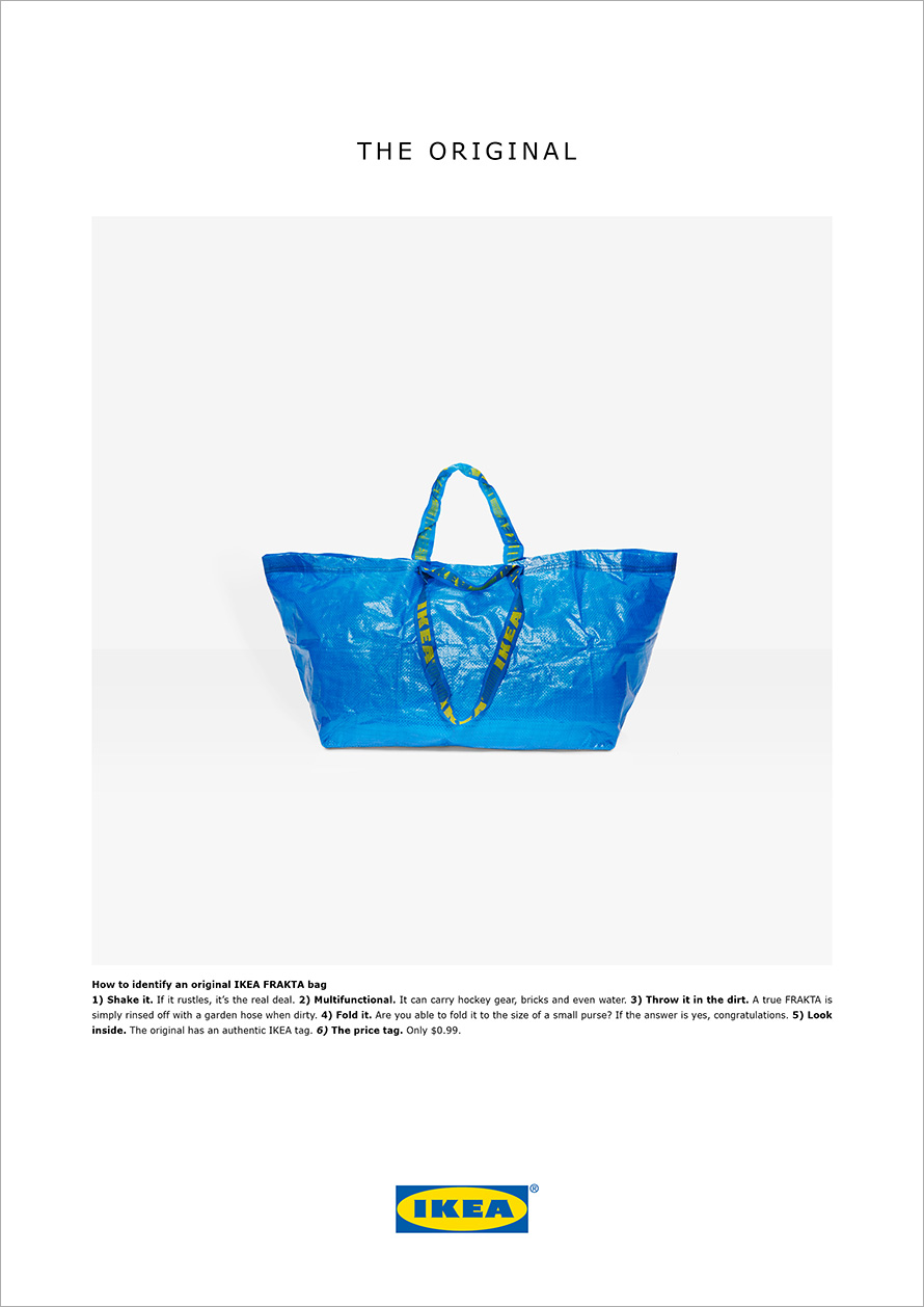 IKEA takes the high road with their low-end bag