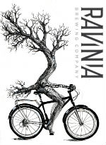 Ravinia Brewing Company logo with a tree riding a bicycle