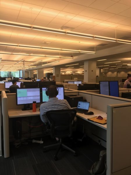 Desks inside the library at the US Patent and Trademark office