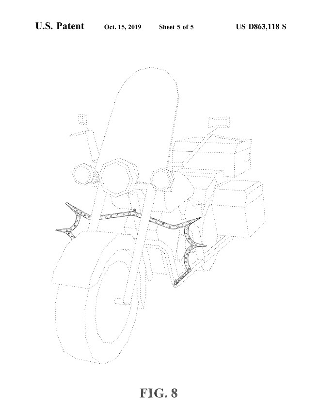 Diagram of motorcycle engine guard