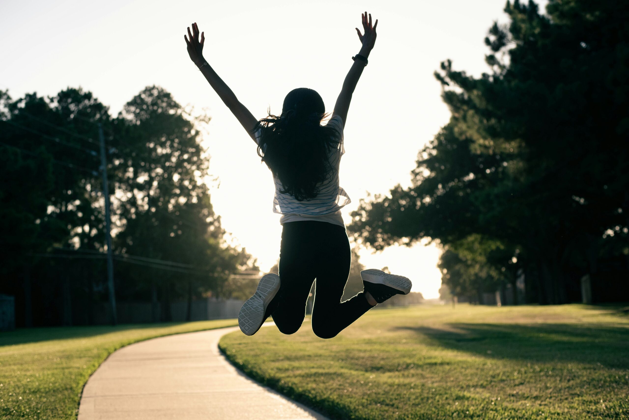 jumping for joy with good news